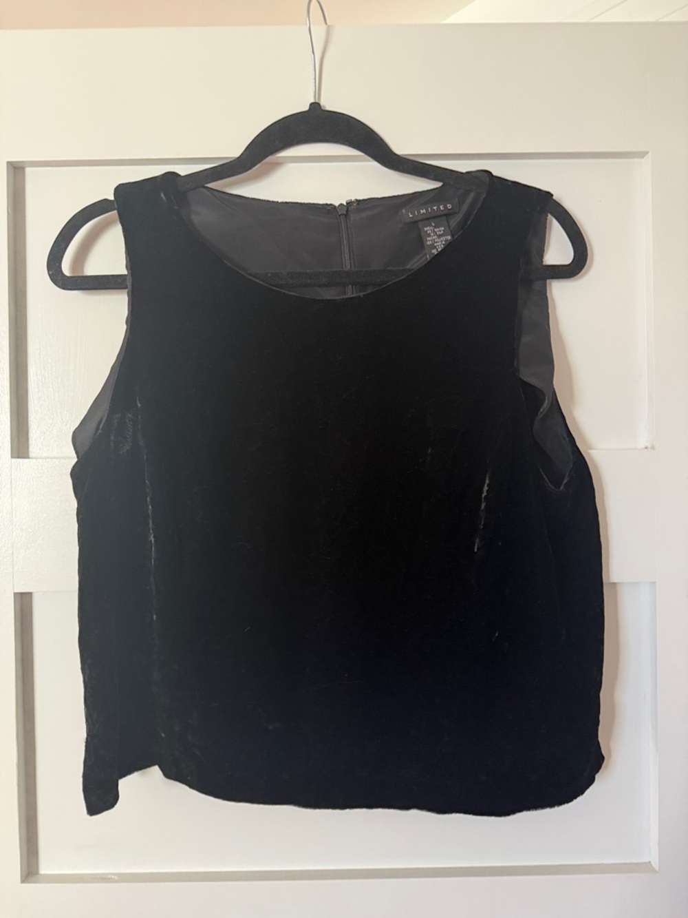 The Limited Black Velvet Sleeveless Shell Top
